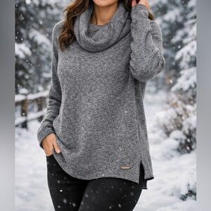 Calvin Klein Gray Cowl Neck Sweater